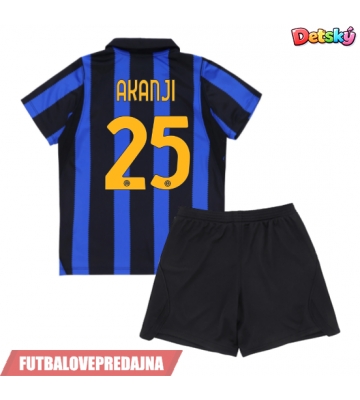 Lacne Dětský Futbalové dres Inter Milan Manuel Akanji #25 2026-27 Krátky Rukáv - Domáci (+ trenírky)